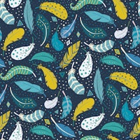 Light as a Feather - blue and mustard S tapeta