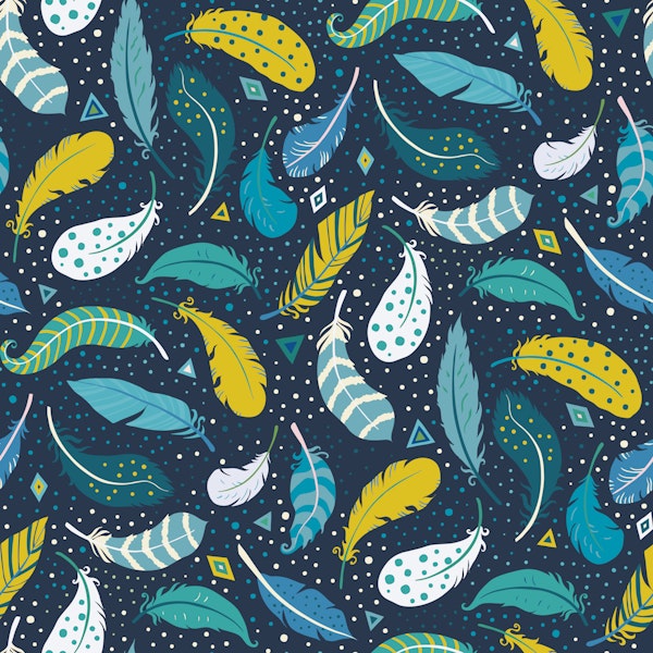 Light as a Feather - blue and mustard S
