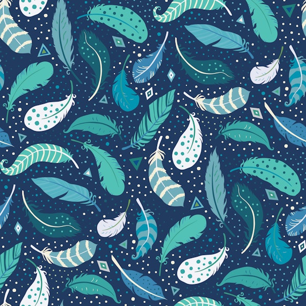 Light as a Feather -blue turquoise white S