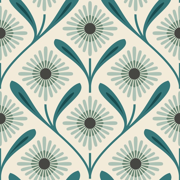 Fresh Daisy Blooms in Teal - S