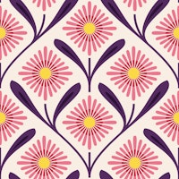 Fresh Daisy Blooms in Pink Purple - S tapete