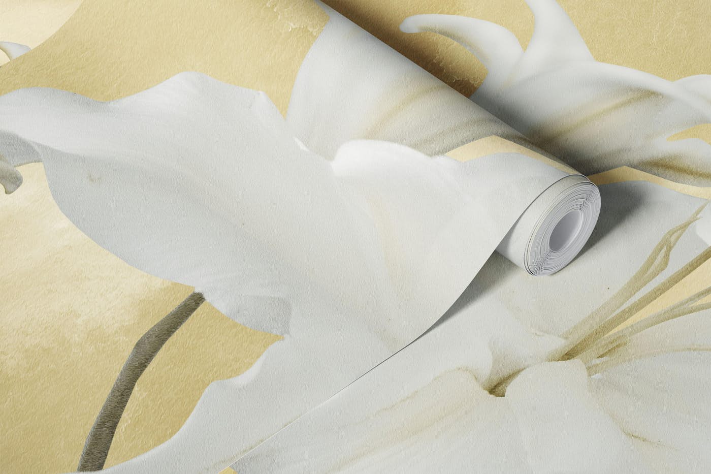 White Lily Blossom Glam 3a wallpaper roll