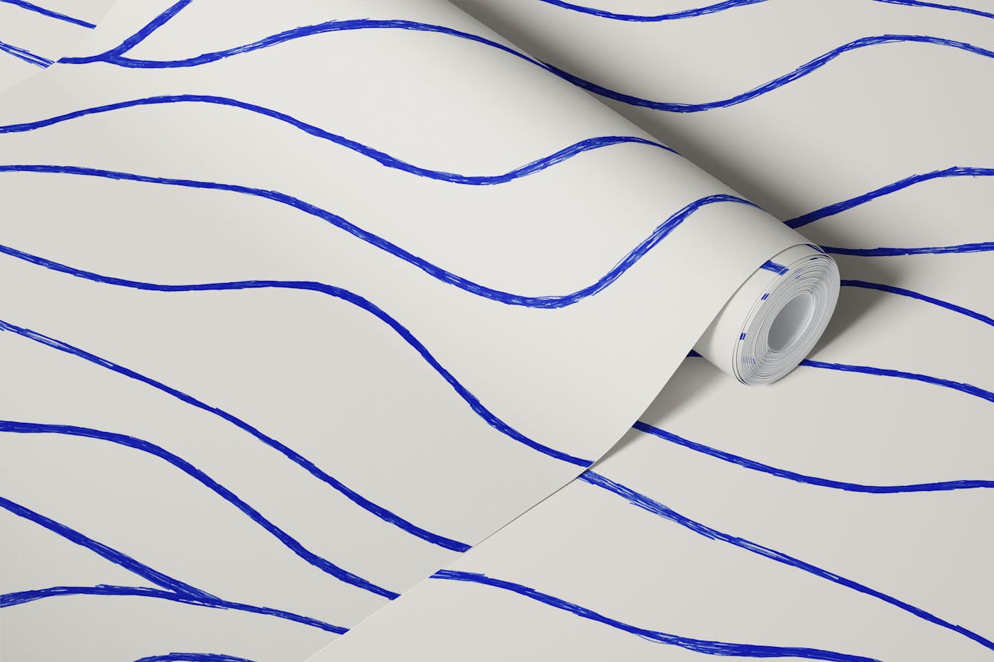 shore lines blue wallpaper roll
