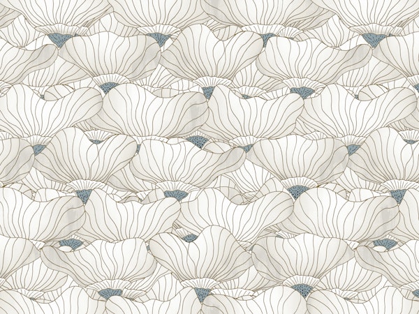 Botanical Bloom Waves Dusty White