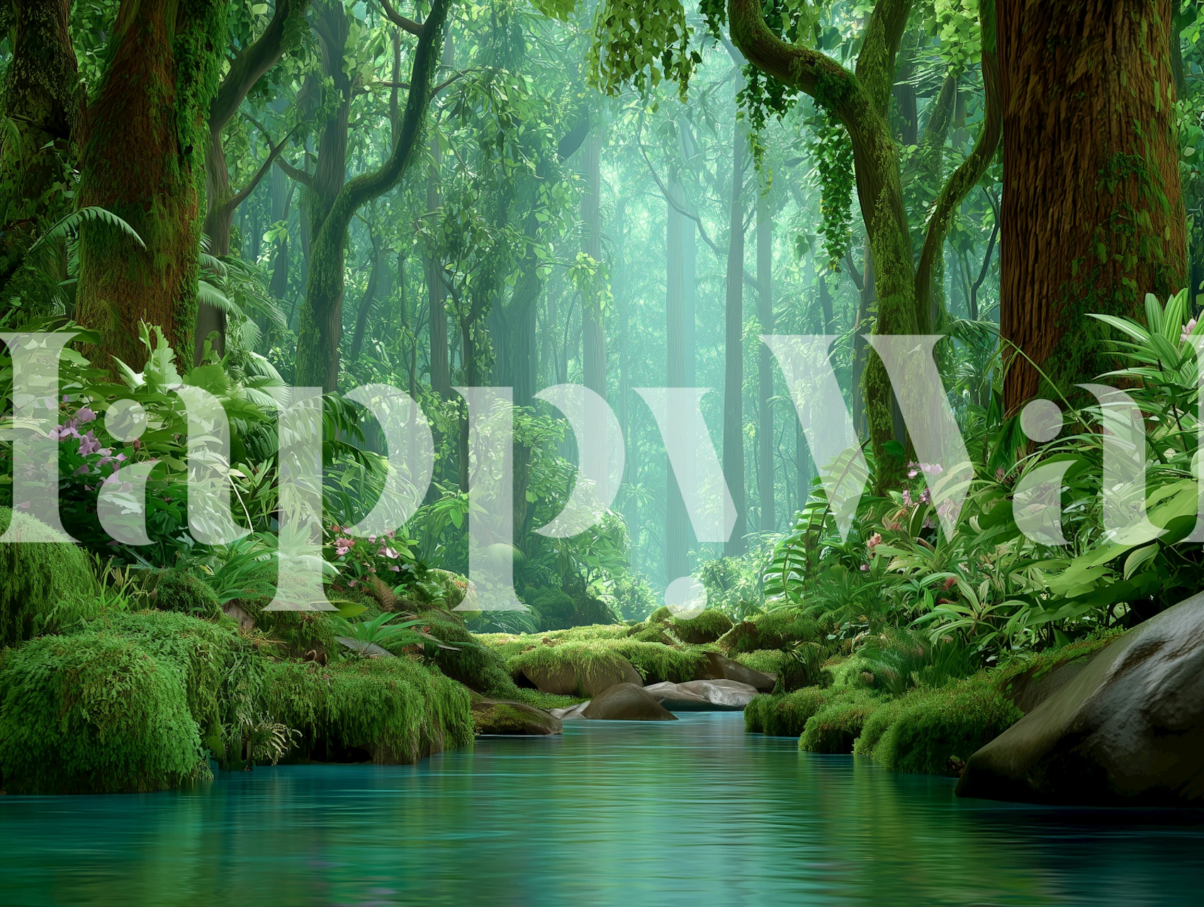 Carta da parati Tropical Forest Haven in una stanza