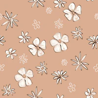 Soft White on Terracotta Pastel Flower Field tapetas