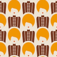 Vintage Retro Chic Ladies Silhouettes Yellow tapete