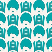 Vintage Retro Ladies Silhouettes Teal papel pintado