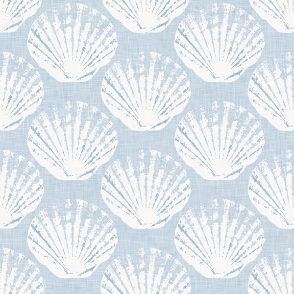 scallop beach shells - light blue