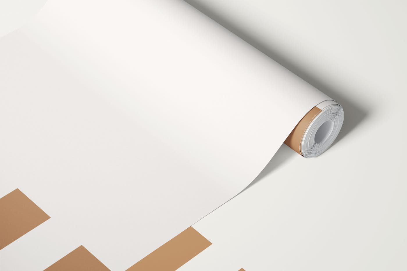 Tan caramel half wall vertical stripes wallpaper roll