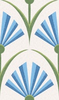Blue Floral Fans Art Deco Flowers tapete