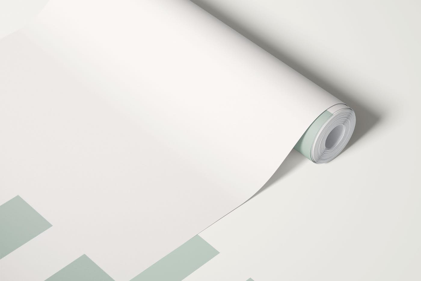 Light Sage Green Half Wall Stripes on White wallpaper roll