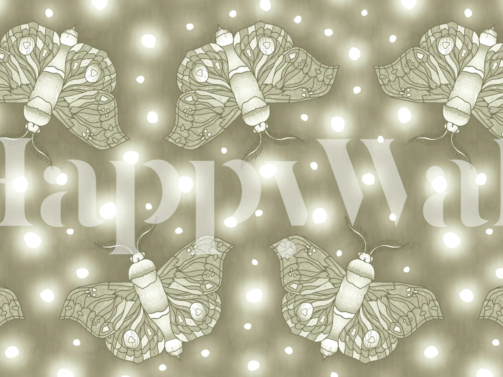 Butterfly patterns in soft gray with white accents wallpaper