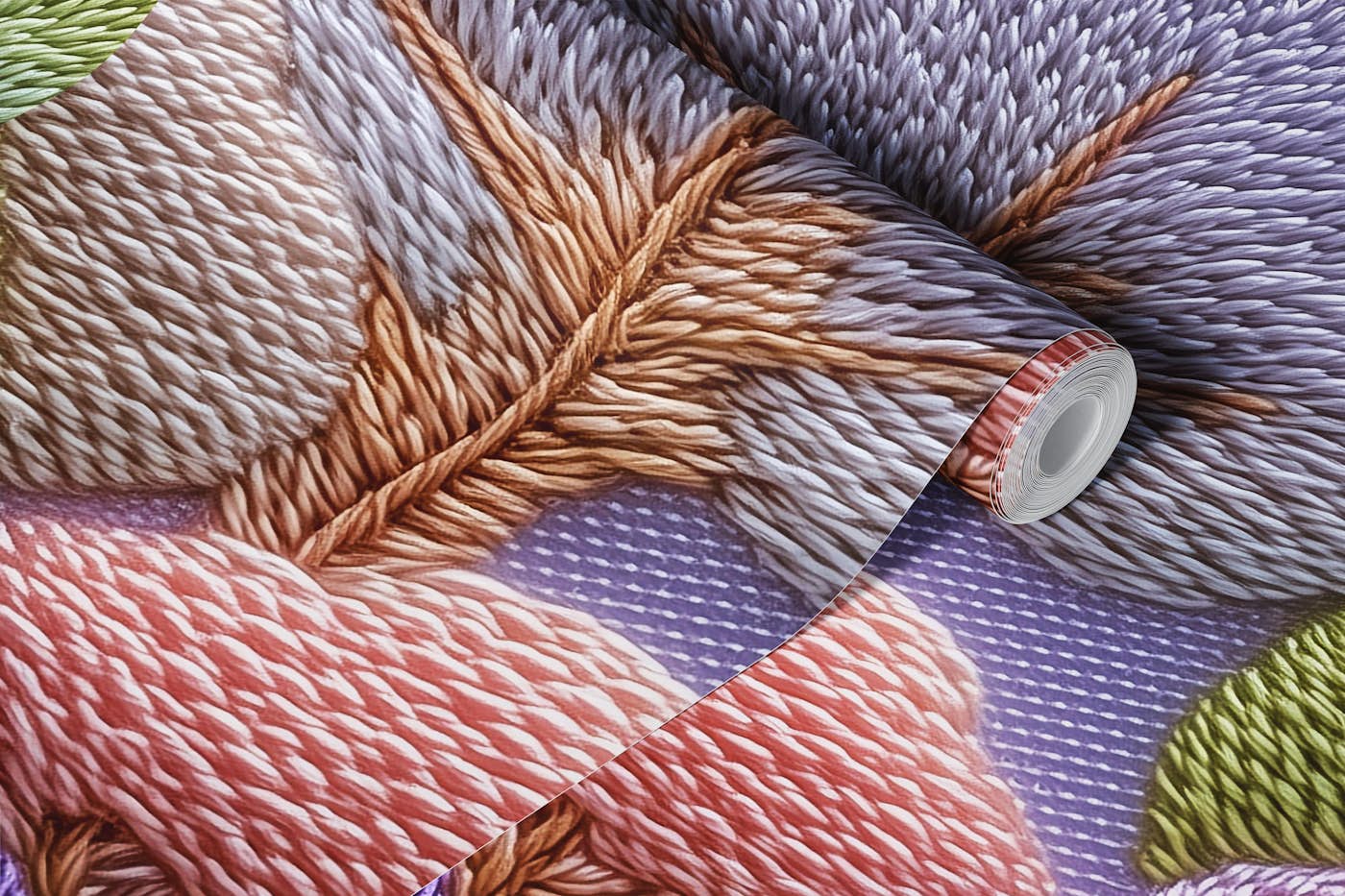 Vibrant Tree Embroidery wallpaper roll