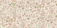 Emmas flower meadow - Large scale - soft pink wallpaper