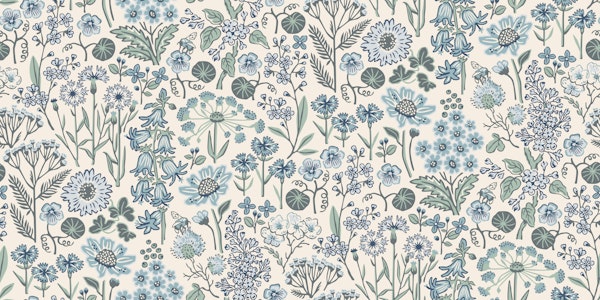 Emmas flower meadow - Large scale - blue