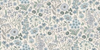 Emmas flower meadow - Small scale - blue wallpaper