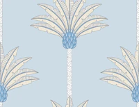 Decorative Palm Stripes - light blue behang