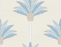 Decorative Palm Stripes - linen texture behang
