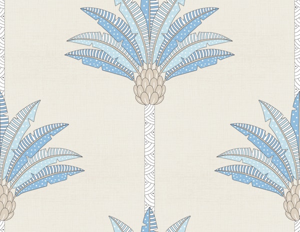 Decorative Palm Stripes - linen texture