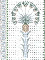 Boho palm stripes - green tapete