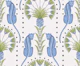 Leopards and Palms - blue and green