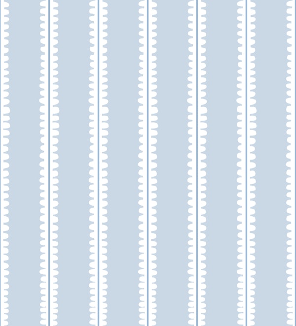 Hand drawn scallop stripes - soft blue