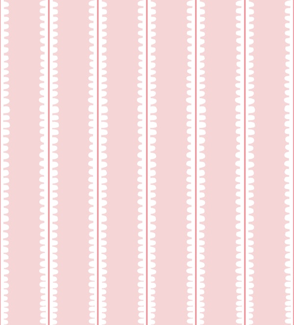 Hand drawn scallop stripes - soft pink