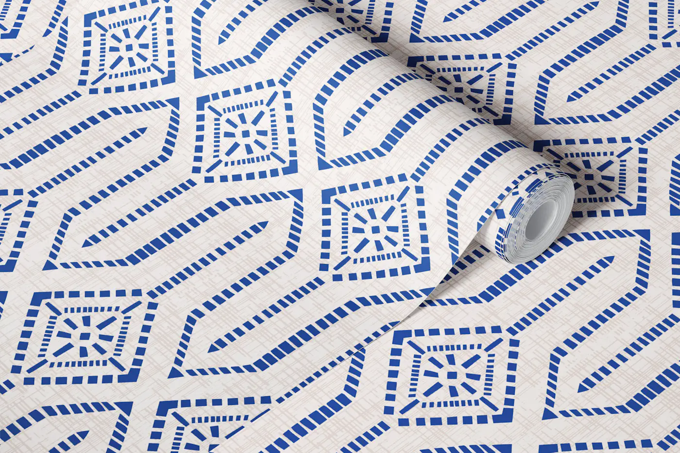 Western americana geometric - blue wallpaper roll
