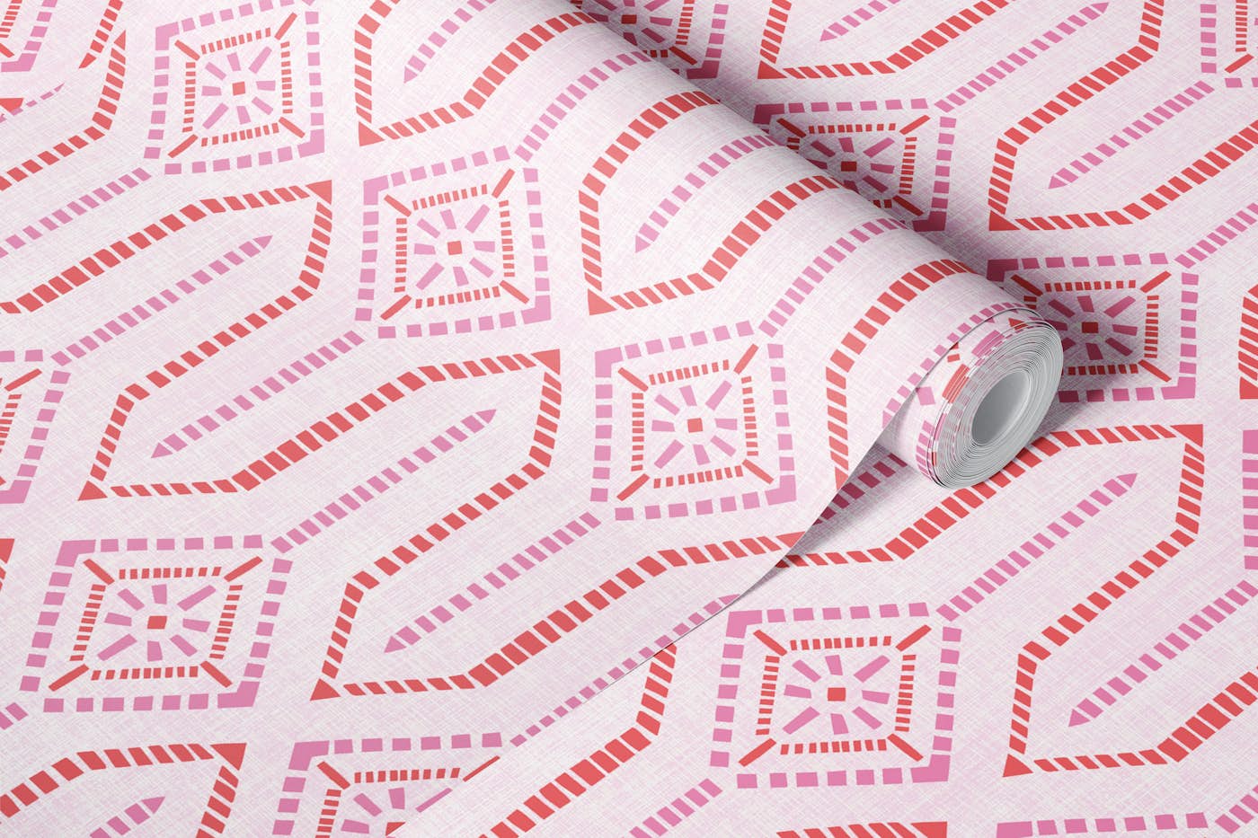 Western americana geometric - pink wallpaper roll