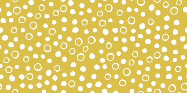 Snow Bubbles - white on mustard yellow - M