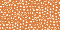Snow bubbles - white on orange - Medium behang