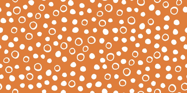 Snow bubbles - white on orange - Medium
