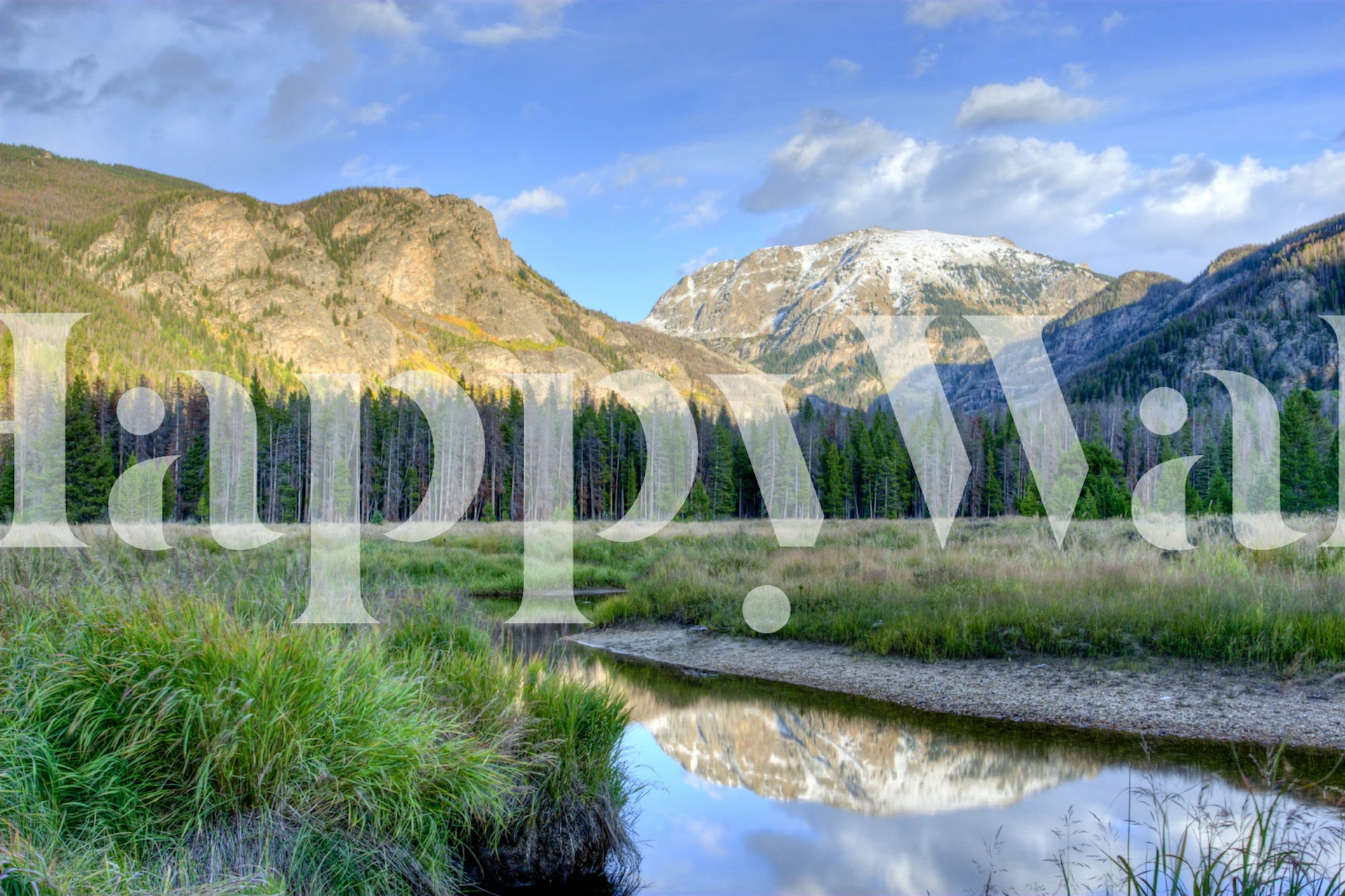 Mountain Reflection Serenity wallpaper displayed in a room