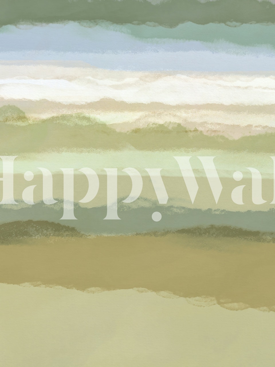 Vihreä Pastelli Abstrakti Maisema tapetti huoneessa