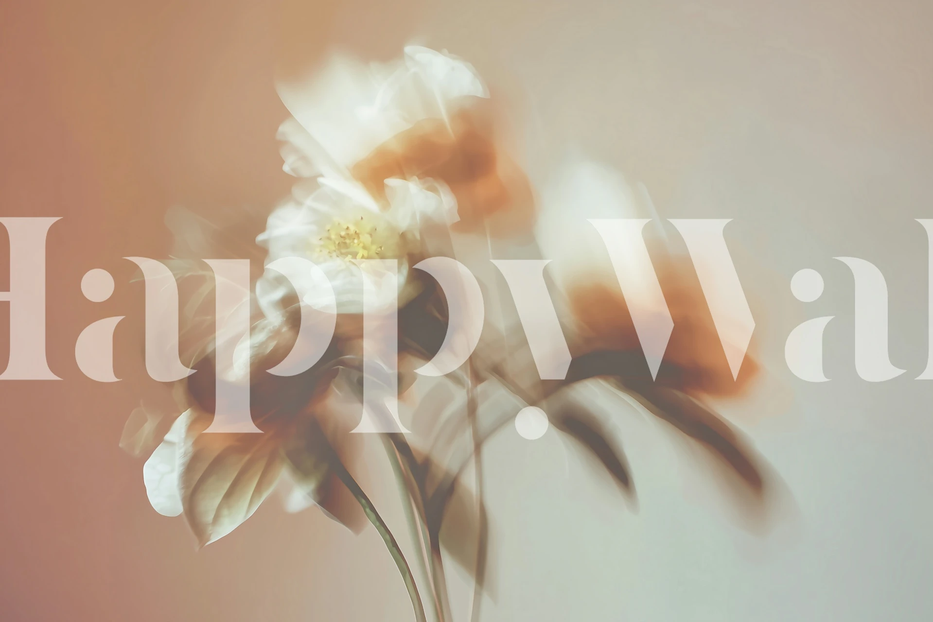 Subtle Floral Motion Tapetdesign in einem Raum