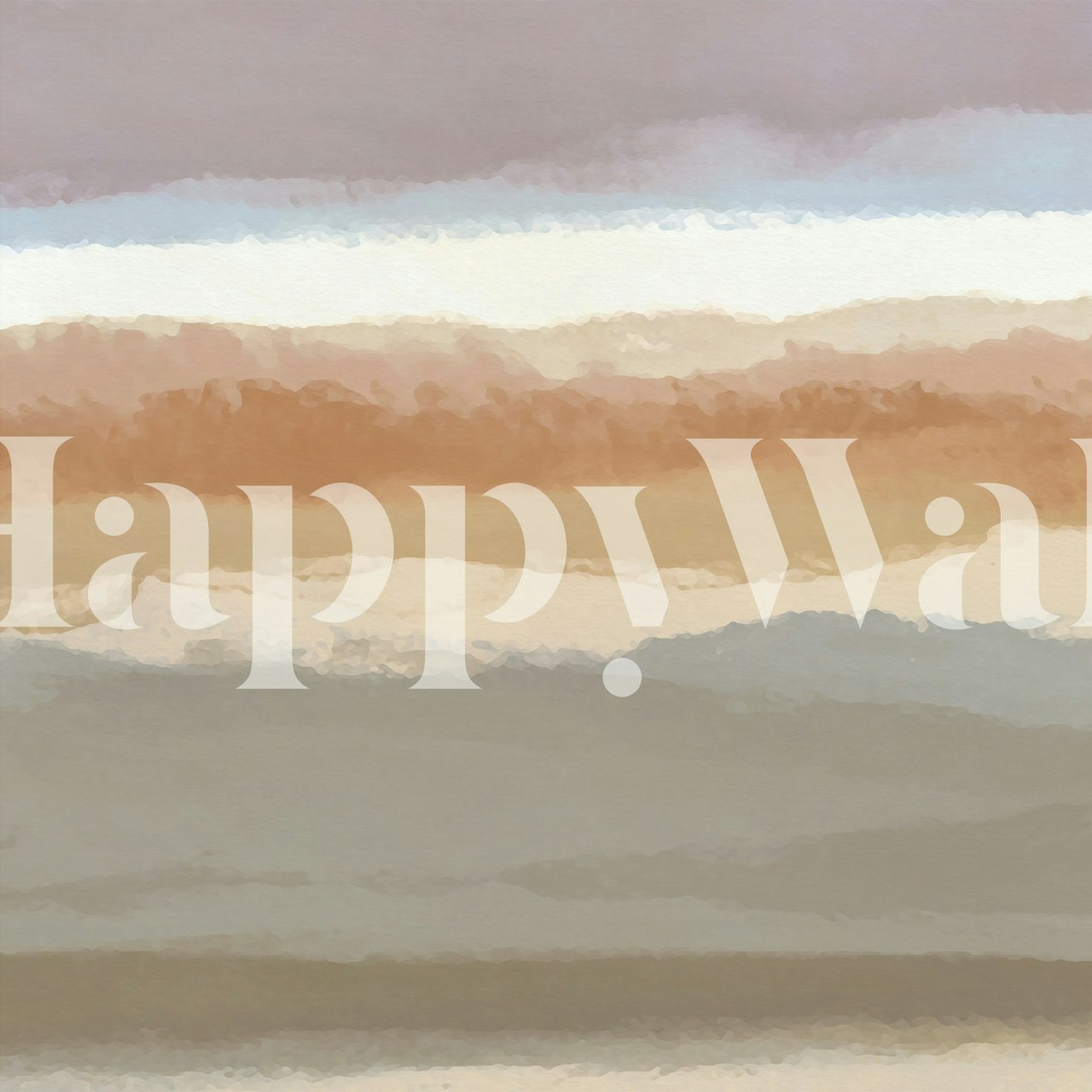 Abstract pastel landscape wallpaper in a room