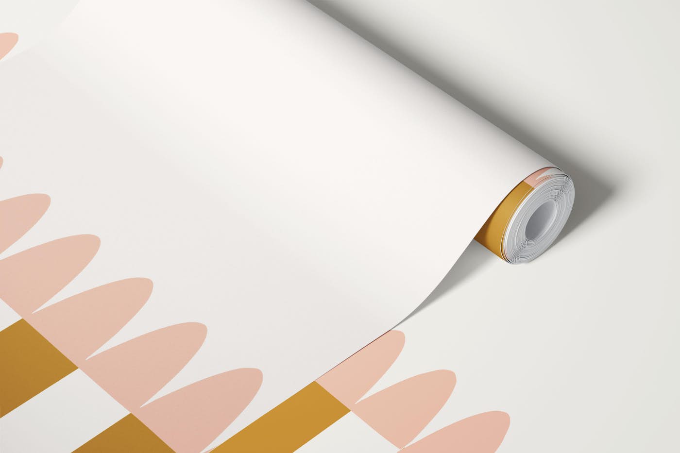 Half-Wall Wide Stripes with Scalloped Edge wallpaper roll