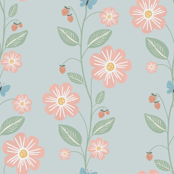 Strawberry Vines & Blossoms Lullaby