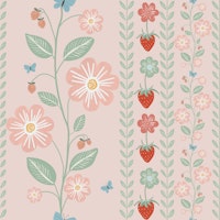 Blossoms and Berries Delight Malted Milk wallpaper