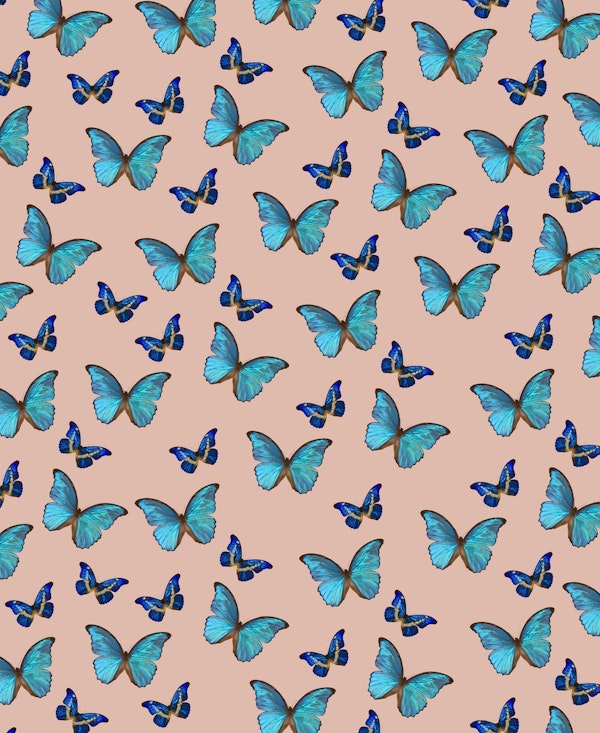 Blue Terracotta Butterfly 1
