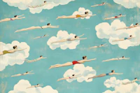 Sky Swimmers - Medium Swimmers ταπετσαρία