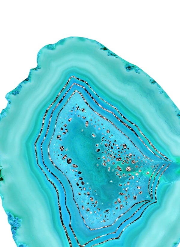 Aqua Rose Gold Agate Glitter 1