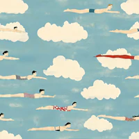 Sky Swimmers - Small Pattern Version tapet