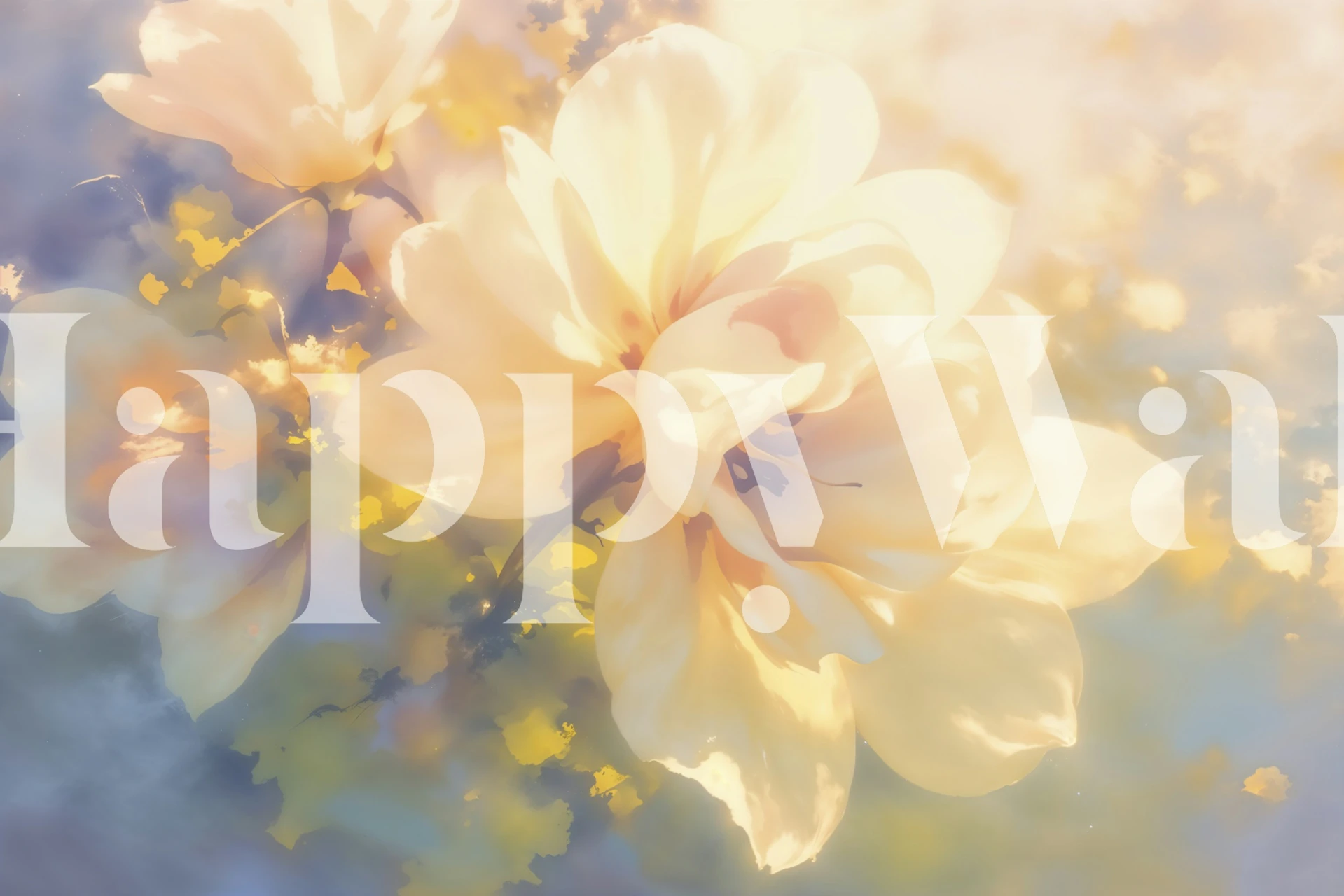 Design della carta da parati Sunlit Floral Harmony nella stanza