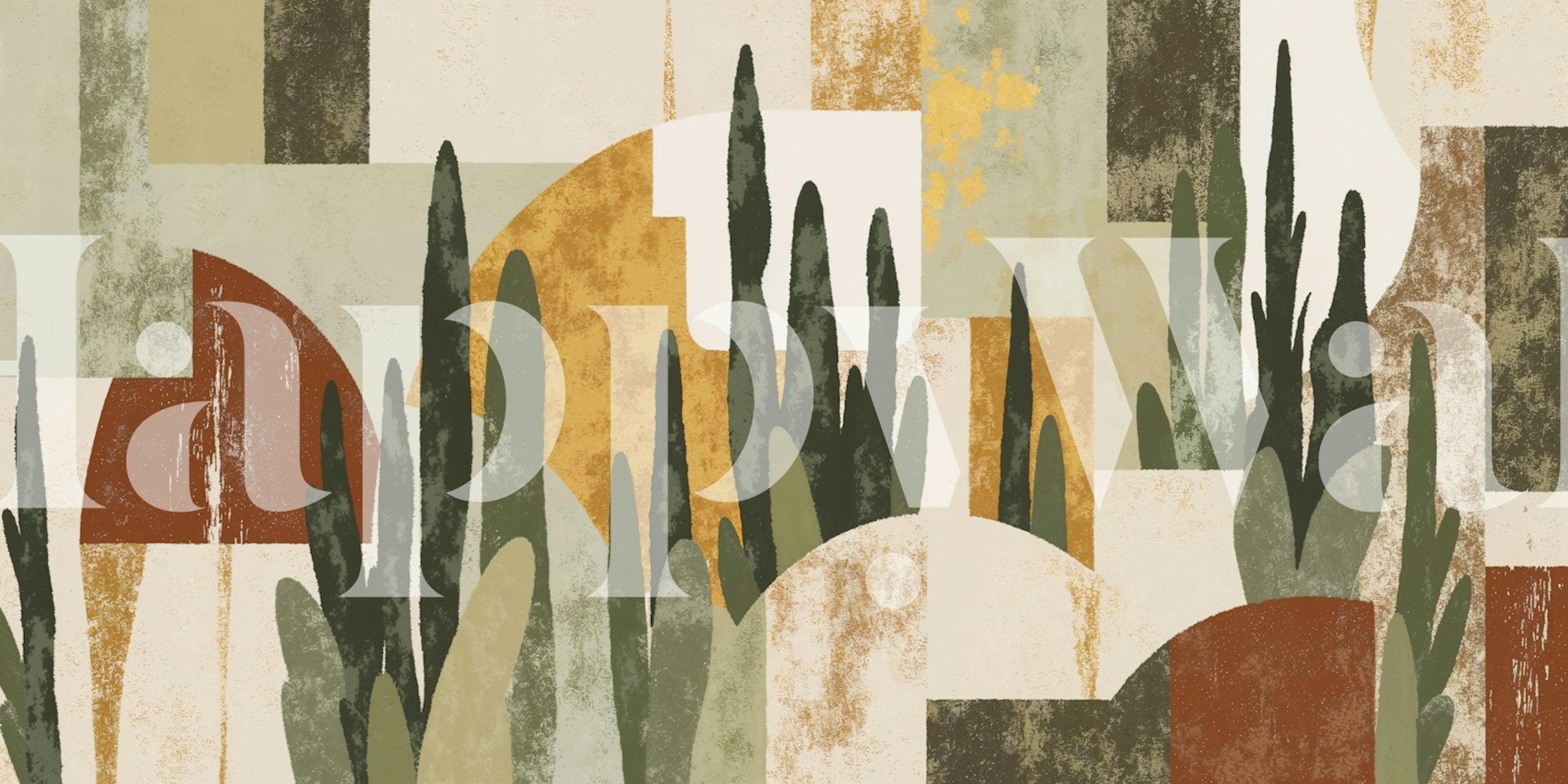 Rustic Jungle Art wallpaper displayed in a room