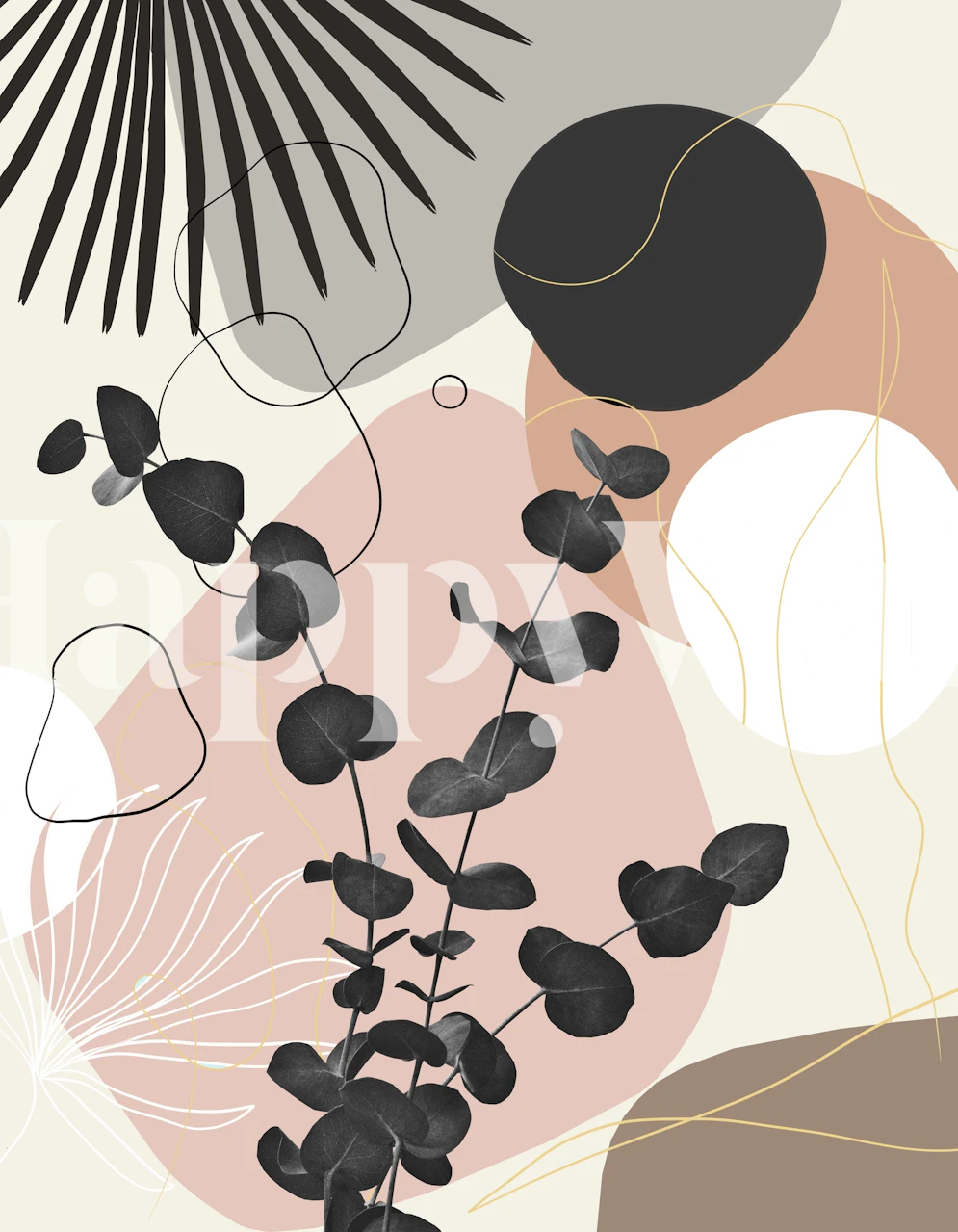 Eucalyptus Fan Palm Finesse 7 wallpaper in a room