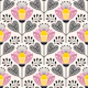 Stylish Scandinavian Flower Magic Pink Yellow