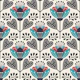 Stylish Scandinavian Flower Magic Blue Red