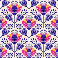 Stylish Scandinavian Flower Magic Purple tapete